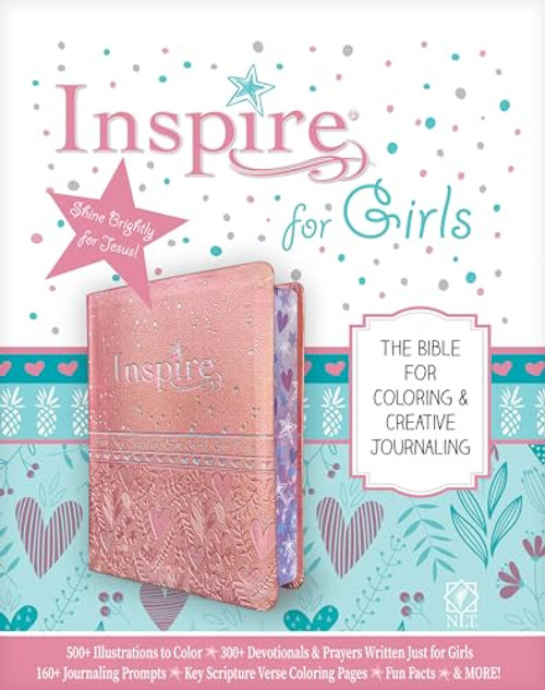 Inspire Bible for Girls NLT (Leatherlike, Pink): The Bible for Coloring & Creative Journaling By Tyndale - Imitation Leather