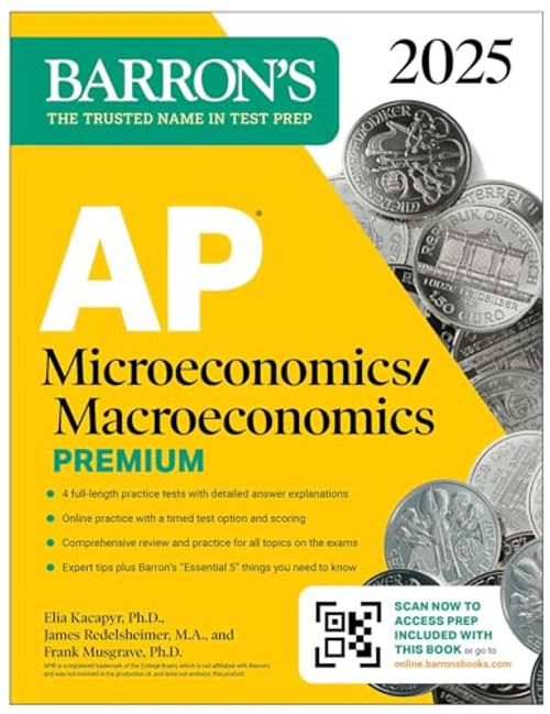 AP Microeconomics/Macroeconomics Premium, 2025: Prep Book with 4 Practice Tests + Comprehensive Review + Online Practice By Barron's Educational Series - Paperback