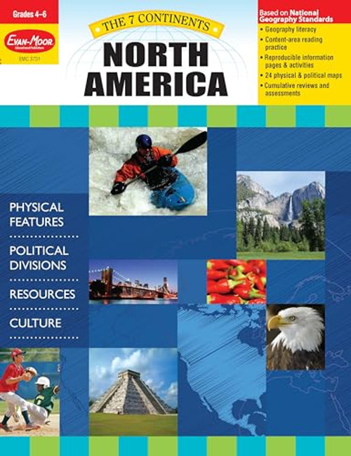 7 Continents: North America, Grade 4 - 6 - Teacher Resource By Evan-Moor Educational Publishers - Paperback