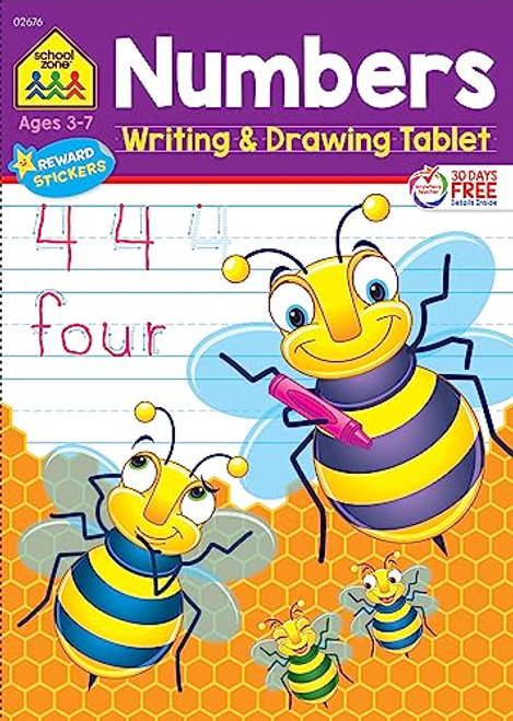 School Zone Numbers Writing & Drawing Tablet Workbook By School Zone - Paperback