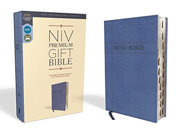 Niv, Premium Gift Bible, Leathersoft, Navy, Red Letter Edition, Indexed, Comfort Print By Zondervan - Imitation Leather