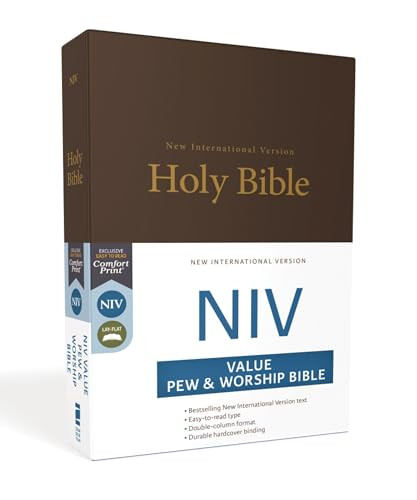 NIV, Value Pew and Worship Bible, Hardcover, Brown By Zondervan - Hardcover