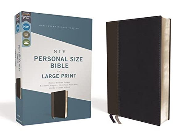 Niv, Personal Size Bible, Large Print, Leathersoft, Black, Red Letter Edition, Comfort Print By Zondervan - Imitation Leather