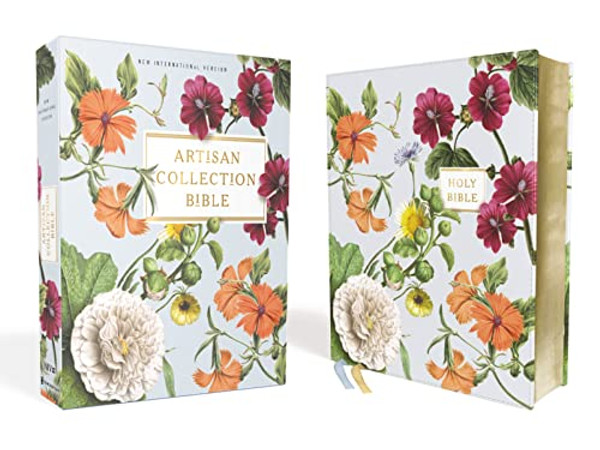 Niv, Artisan Collection Bible, Leathersoft, Blue Floral, Red Letter Edition, Comfort Print By Zondervan - Imitation Leather