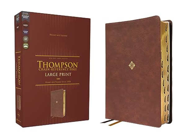 Nkjv, Thompson Chain-Reference Bible, Large Print, Leathersoft, Brown, Red Letter, Thumb Indexed, Comfort Print By Frank Charles Thompson - Imitation Leather