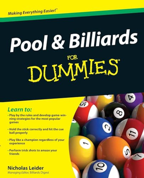 Pool & Billiards for Dummies By Nicholas Leider - Paperback