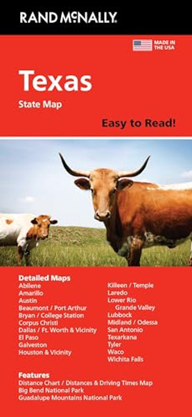Rand McNally Easy to Read: Texas State Map By Rand McNally - Folded