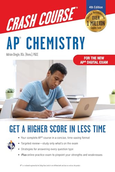 AP Chemistry Crash Course, Book + Online: Get a Higher Score in Less Time By Adrian Dingle - Paperback