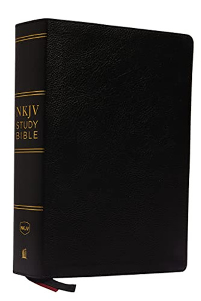 NKJV Study Bible, Premium Bonded Leather, Black, Red Letter Edition, Comfort Print: The Complete Resource for Studying God's Word By Thomas Nelson - Bonded Leather