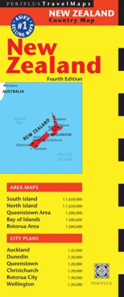 New Zealand Travel Map Fourth Edition By Periplus Editors - Folded