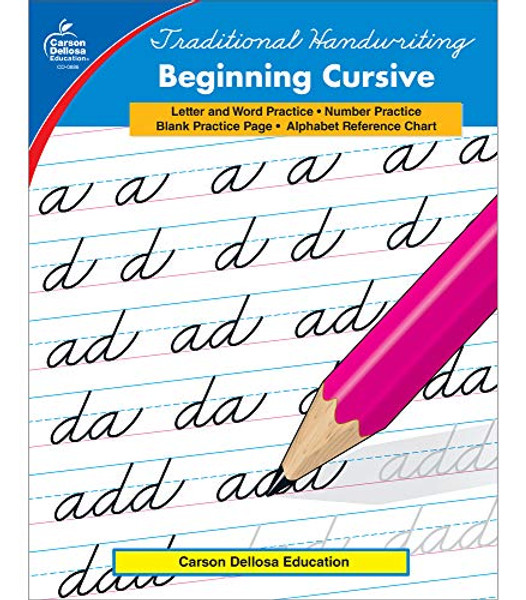 Traditional Handwriting: Beginning Cursive, Grades 2 - 5 By Carson Dellosa Education - Paperback