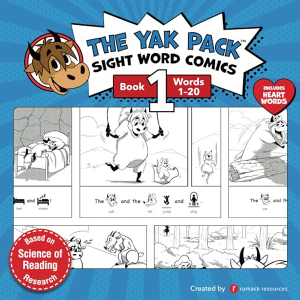 The Yak Pack: Sight Word Comics: Book 1: Comic Books to Practice Reading Dolch Sight Words (1-20) By Rumack Resources - Paperback The Yak Pack: Sight Word Comics: Book 1: Comic Books to Practice Reading Dolch Sight Words (1-20) By Rumack Resources - Paperback