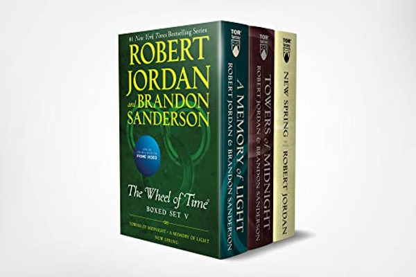 Wheel of Time Premium Boxed Set V: Book 13: Towers of Midnight, Book 14: A Memory of Light, Prequel: New Spring By Robert Jordan - Mass Market Paperbound Wheel of Time Premium Boxed Set V: Book 13: Towers of Midnight, Book 14: A Memory of Light, Prequel: New Spring By Robert Jordan - Mass Market Paperbound