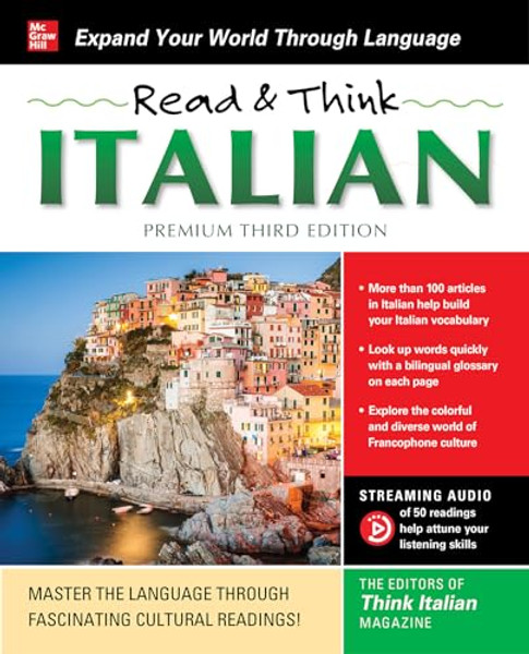 Read & Think Italian, Premium Third Edition By The Editors of Think Italian! Magazine - Paperback