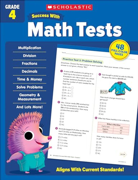 Scholastic Success with Math Tests Grade 4 Workbook By Scholastic Teaching Resources - Paperback