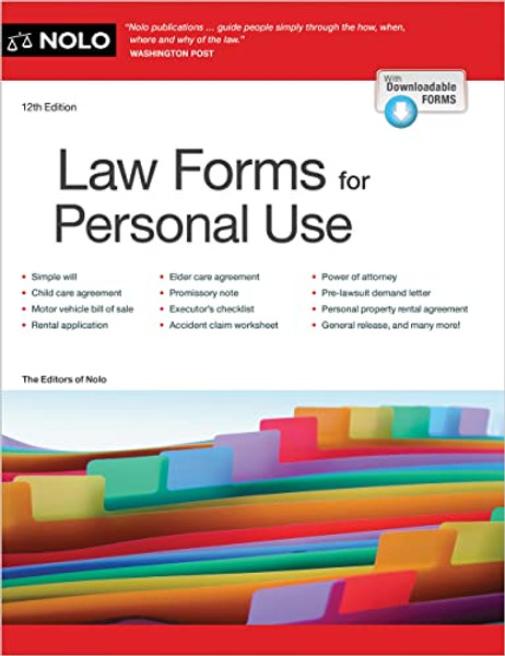 Law Forms for Personal Use By The Editors of Nolo Nolo the Editors - Paperback