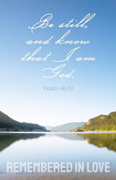 Funeral Bulletin: Remembered in Love (Package of 100): Psalm 46:10 (Kjv) By Broadman Church Supplies Staff - Paperback