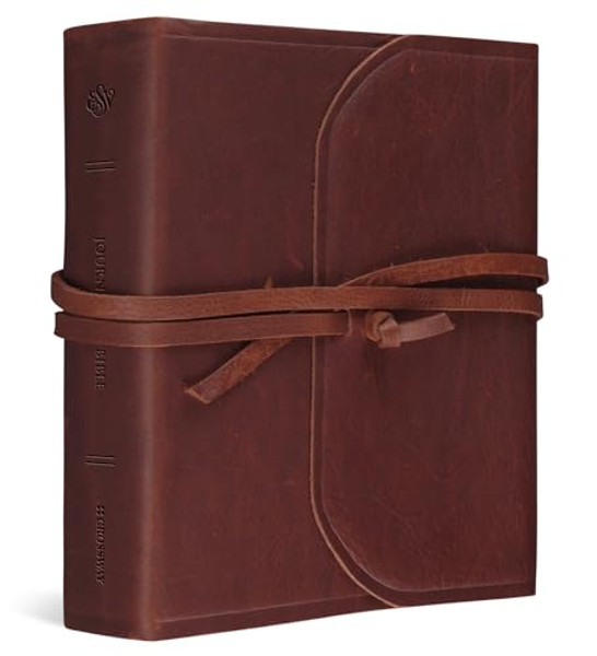 ESV Journaling Study Bible (Natural Leather, Brown, Flap with Strap) By Wayne Grudem - Leather