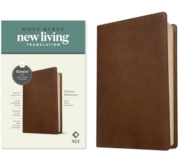 NLT Thinline Reference Bible, Filament Enabled Edition (Red Letter, Leatherlike, Rustic Brown) By Tyndale - Imitation Leather