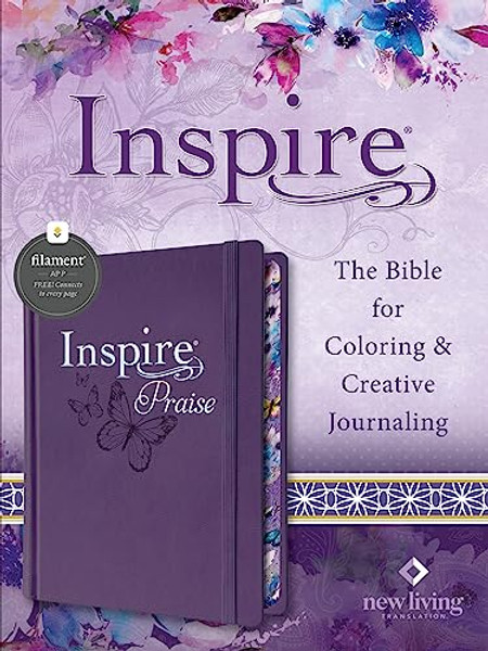 Inspire Praise Bible Nlt, Filament Enabled (Hardcover Leatherlike, Purple) By Tyndale - Imitation Leather