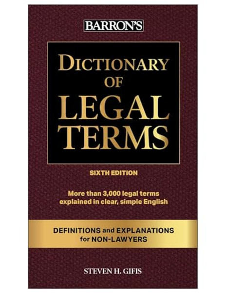 Dictionary of Legal Terms: Definitions and Explanations for Non-Lawyers By Barron's Educational Series - Paperback
