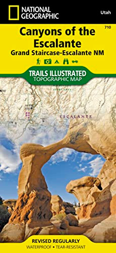 Canyons of the Escalante Map [Grand Staircase-Escalante National Monument] By National Geographic Maps - Trails Illust - Folded