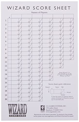 Wizard(r) Oversized Scorepads By U. S. Games Systems - Paperback