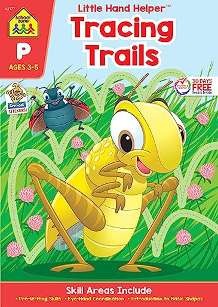 School Zone Tracing Trails Workbook with Stickers By School Zone - Paperback