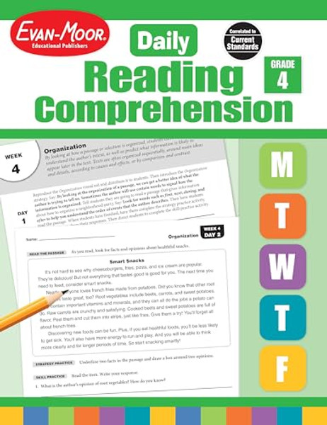 Daily Reading Comprehension, Grade 4 Teacher Edition By Evan-Moor Educational Publishers - Paperback