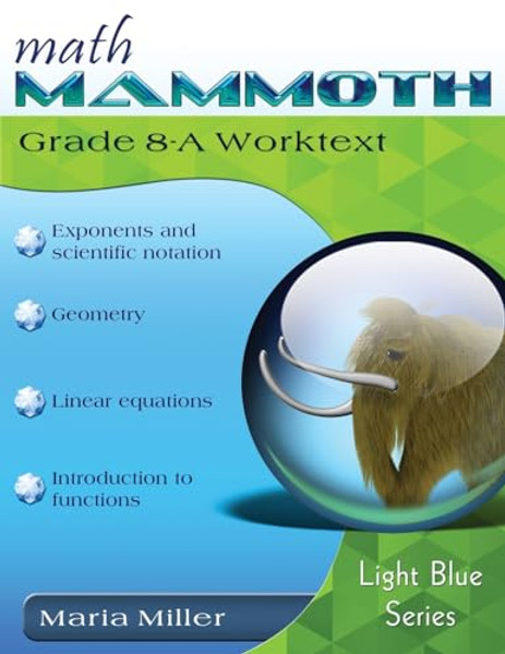 Math Mammoth Grade 8-A Worktext By Maria Miller - Paperback