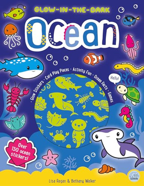 Glow-In-The-Dark Ocean Sticker Activity Book By Lisa Regan - Paperback