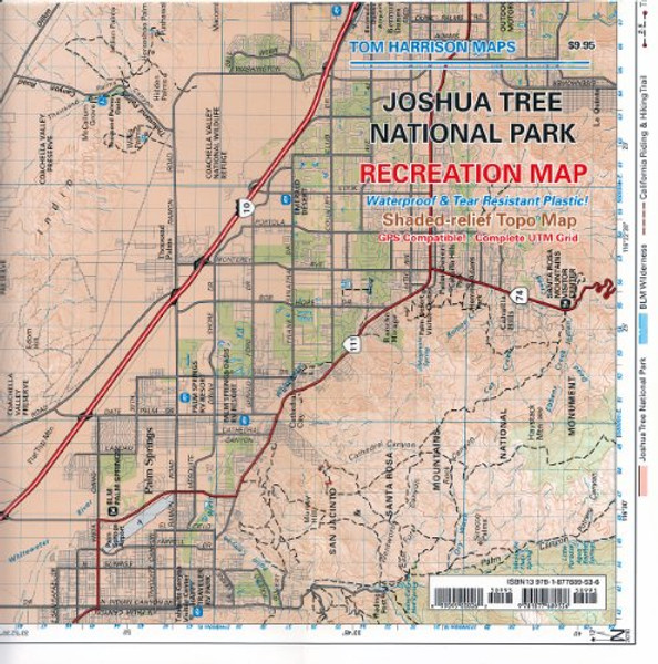 Joshua Tree National Park Recreation Map By Tom Harrison - Folded