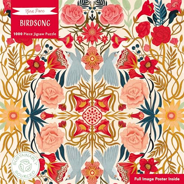 Adult Sustainable Jigsaw Puzzle Nina Pace: Birdsong: 1000-Pieces. Ethical, Sustainable, Earth-Friendly By Flame Tree Studio - Other