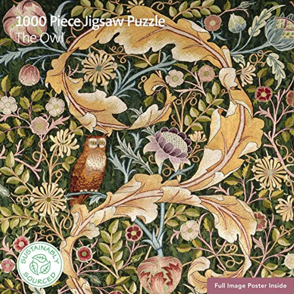 Adult Sustainable Jigsaw Puzzle V&a: The Owl: 1000-Pieces. Ethical, Sustainable, Earth-Friendly By Flame Tree Studio - Other