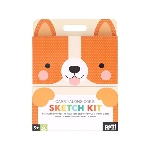 Carry-Along Corgi Sketch Kit [With Sticker(s) and Pens/Pencils] By Petit Collage - Paperback