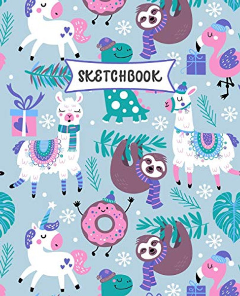 Sketchbook: Sloth, Unicorn and Llama Sketch Book for Kids - Practice Drawing and Doodling - Fun Sketching Book for Toddlers & Twee By Creative Kids Publications - Paperback
