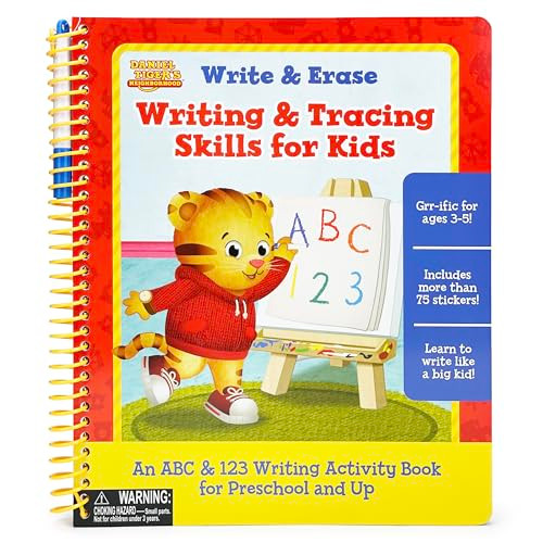 Daniel Tiger Write & Erase Writing & Tracing Skills for Kids By Cottage Door - Spiral