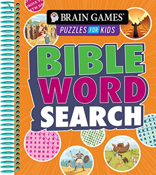 Brain Games Puzzles for Kids - Bible Word Search (Ages 5 to 10) By Publications International Ltd - Spiral