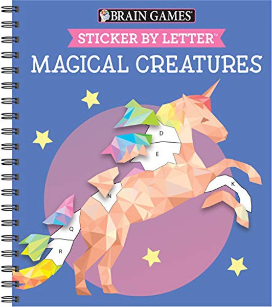 Brain Games - Sticker by Letter: Magical Creatures (Sticker Puzzles - Kids Activity Book) [With Sticker(s)] By Publications International Ltd - Spiral