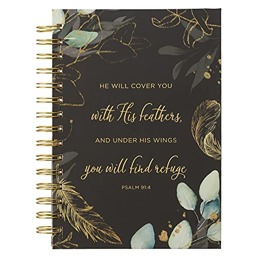 Large Wire Journal He Will Cover You Psalm 91:4 By Christian Art Gifts - Spiral