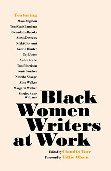 Black Women Writers at Work By Claudia Tate - Paperback