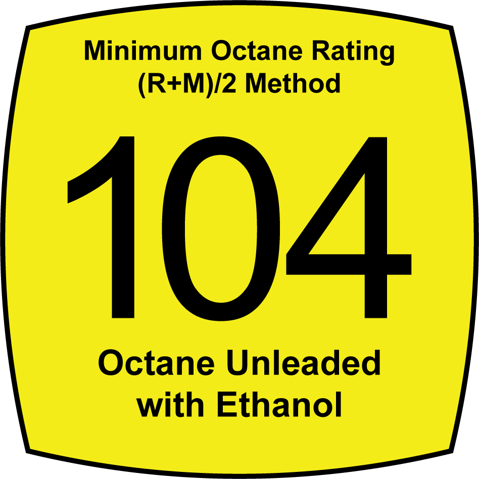 4.7 Percent Oxygenated, 104 Octane, Unleaded Fuel