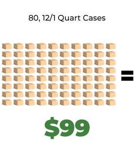 graphic of 80 grey cases in rows