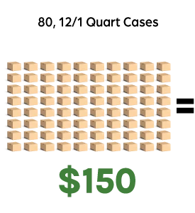 graphic of 80 grey cases in rows