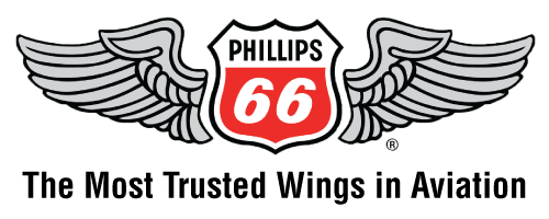 Phillips 66 Aviation Logo with text in black below