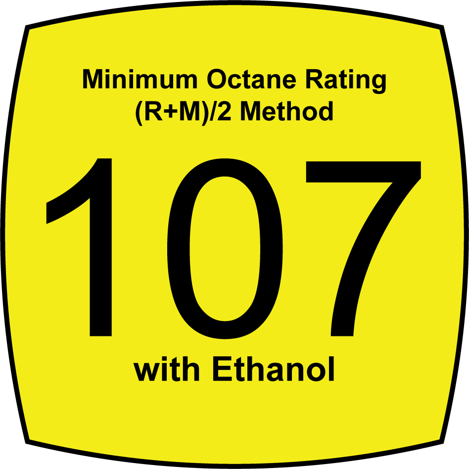 Leaded 107 Octane Fuel with 25 percent Ethanol
