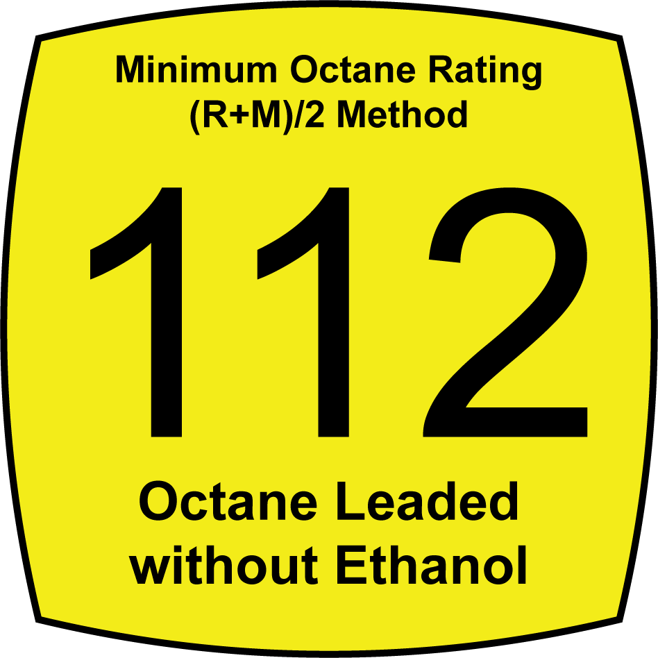 Leaded 112 Octane Fuel without Ethanol