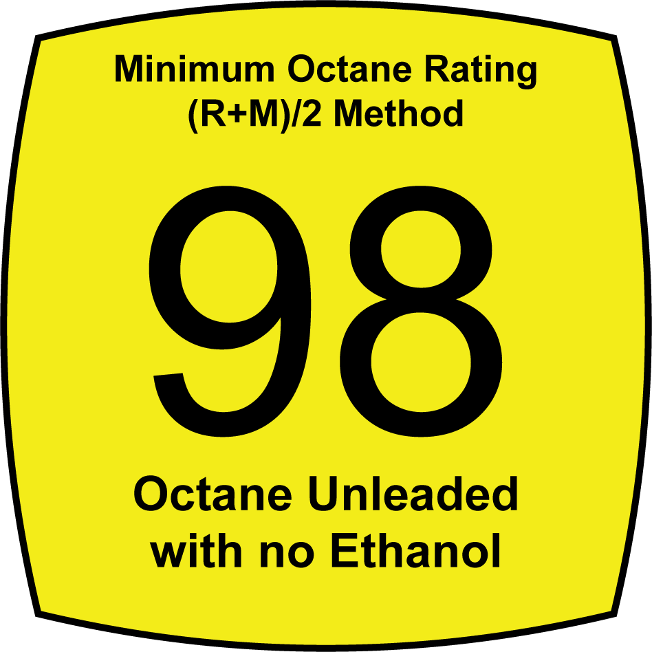 Unleaded 98 Octane Fuel without Ethanol 