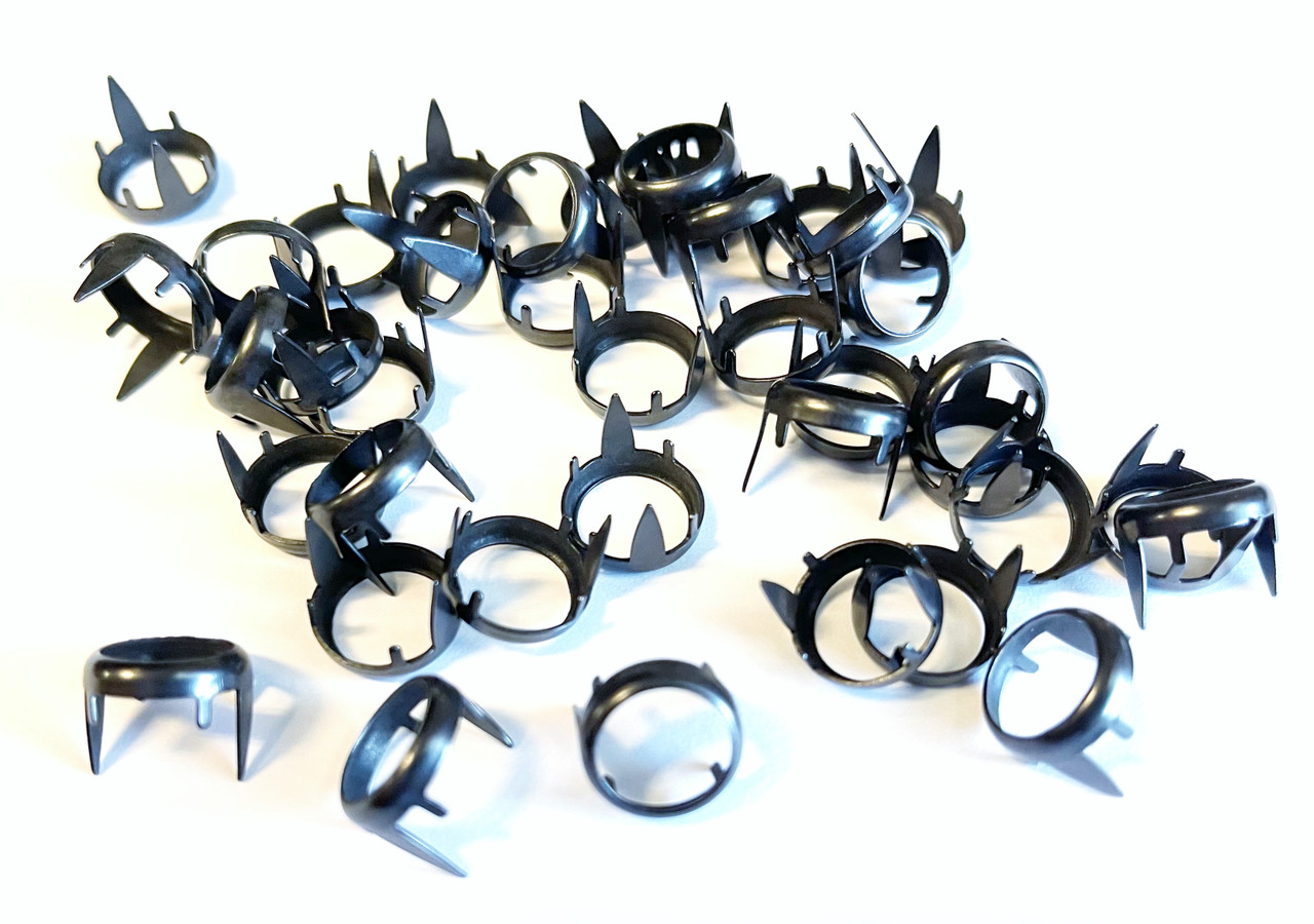 Ring Spot, Black Rim Sets, For Rhinestone Setting, Flat Back Setting with  Prongs, Quantity