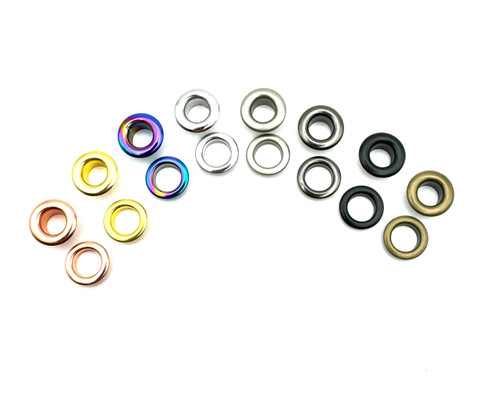 grommets for holes, 0,00, 9mm, 11mm, rosegold, rainbow, gunmetal, black, antique brass, pearl silver